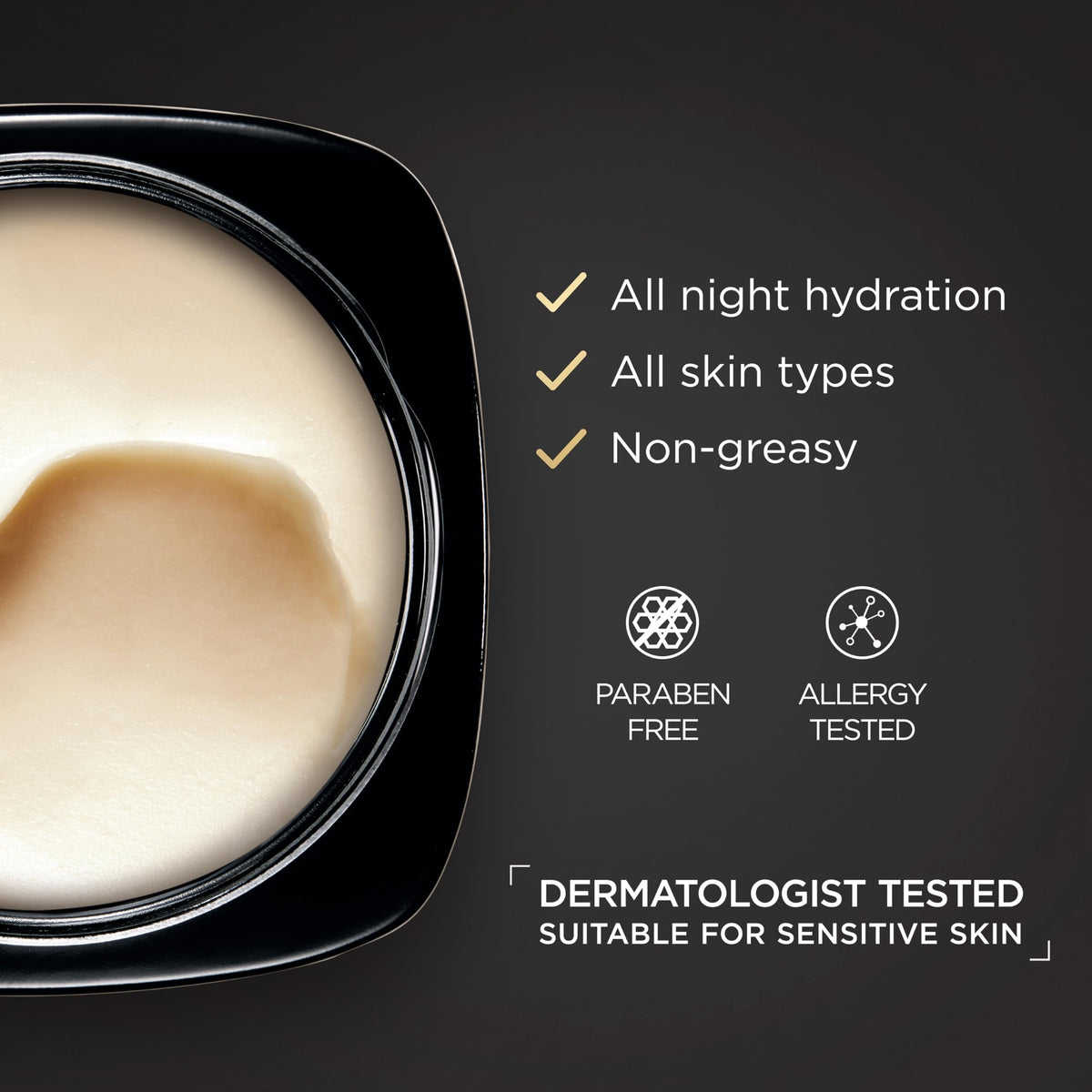 L'Oreal Paris close-up cream texture demonstrating rich non-greasy hydration