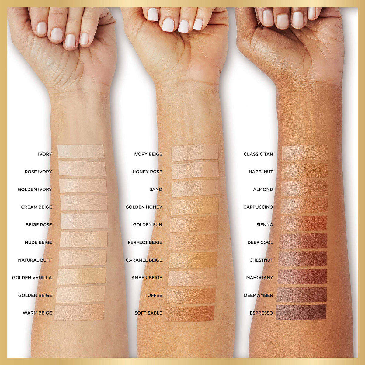 L'Oreal Paris applied with brush showing even application and radiant glow