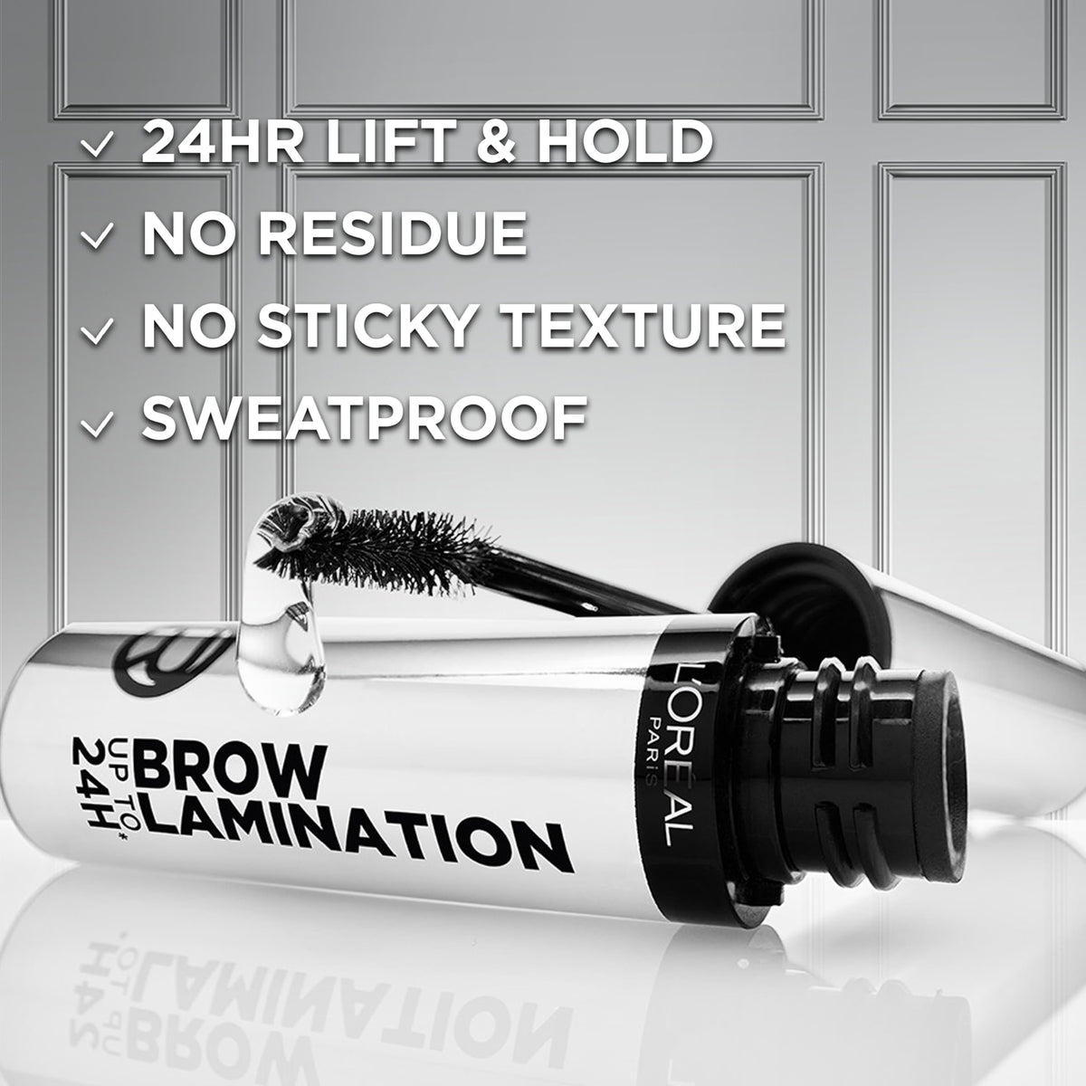 L'Oreal Paris angled applicator tip for precise lifting and shaping