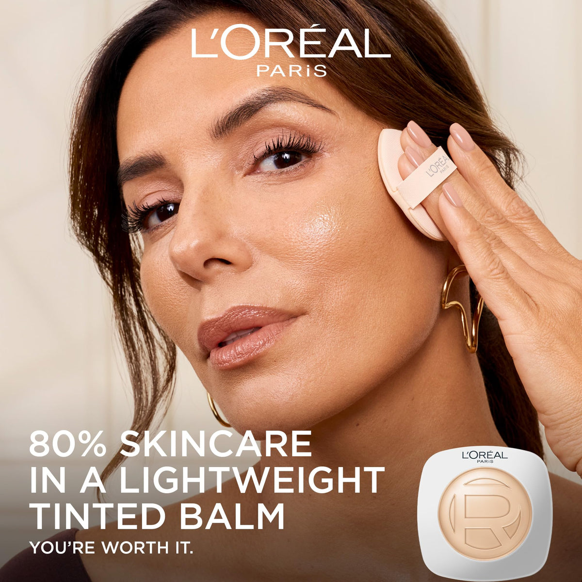 L'Oreal Paris being applied with fingers for seamless, skin-like coverage