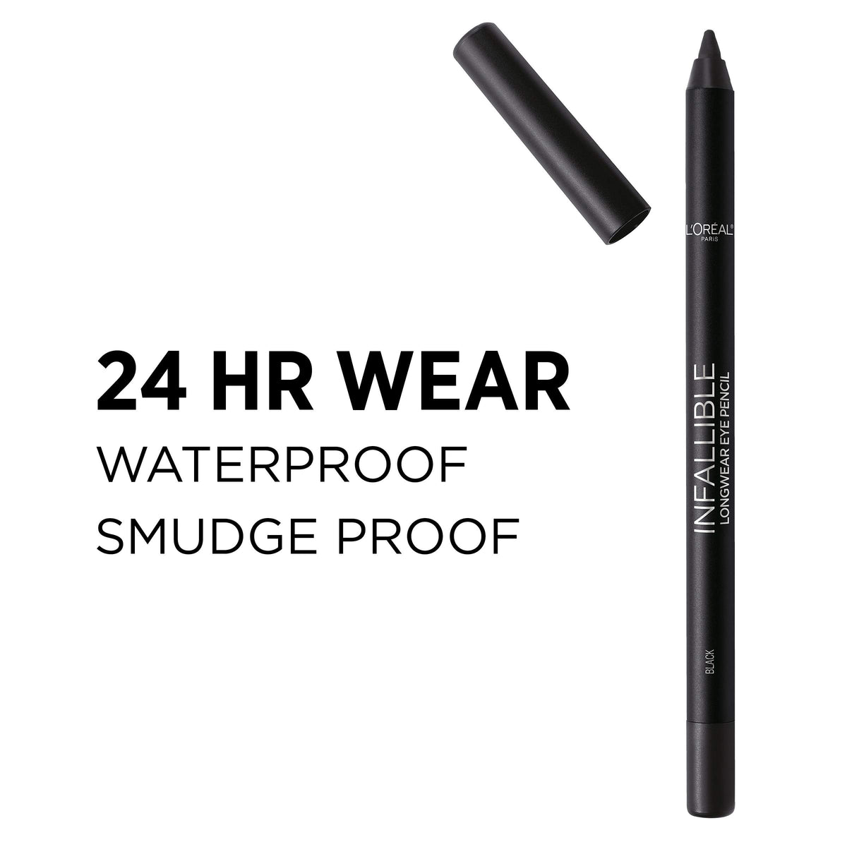 L'Oreal Paris eyeliner applied on eye demonstrating precise, vibrant color