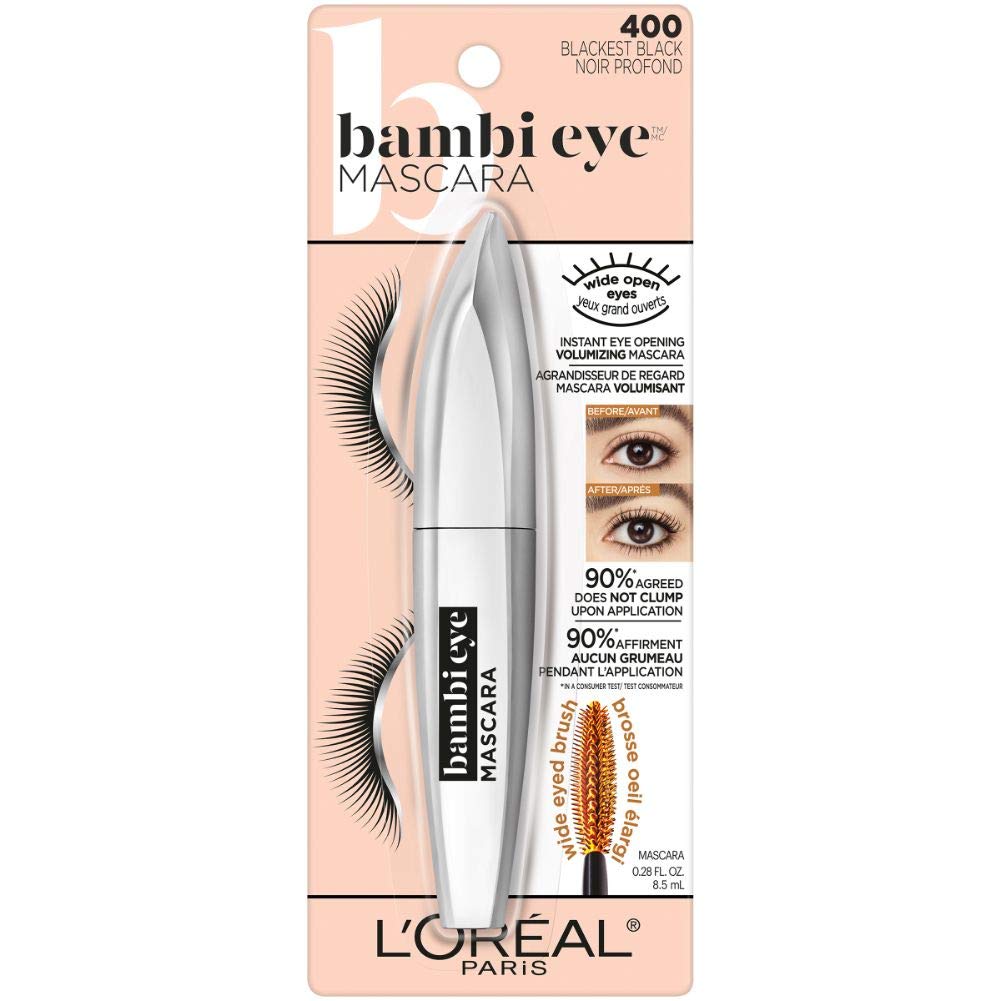 L'Oreal Paris Bambi Eye brush close-up showing mixed-length bristles