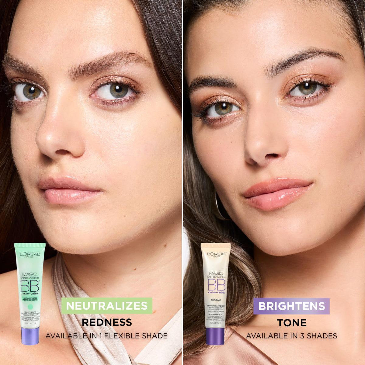 L'Oreal Paris BB cream applied with fingertips demonstrating smooth application and time-saving