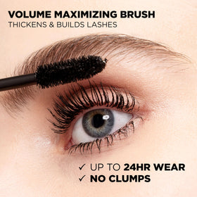 L'Oreal Paris before and after lashes showing visible volume and length improvement
