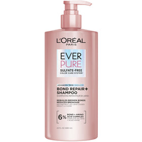 L'Oreal Paris front bottle shot showing bond repair shampoo for stronger hair