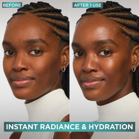 L'Oreal Paris product being applied to hand showing hydration and glow
