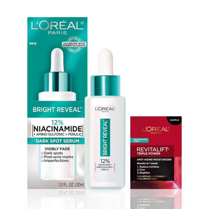 L'Oreal Paris front packaging showing bottle and label, highlights product clarity