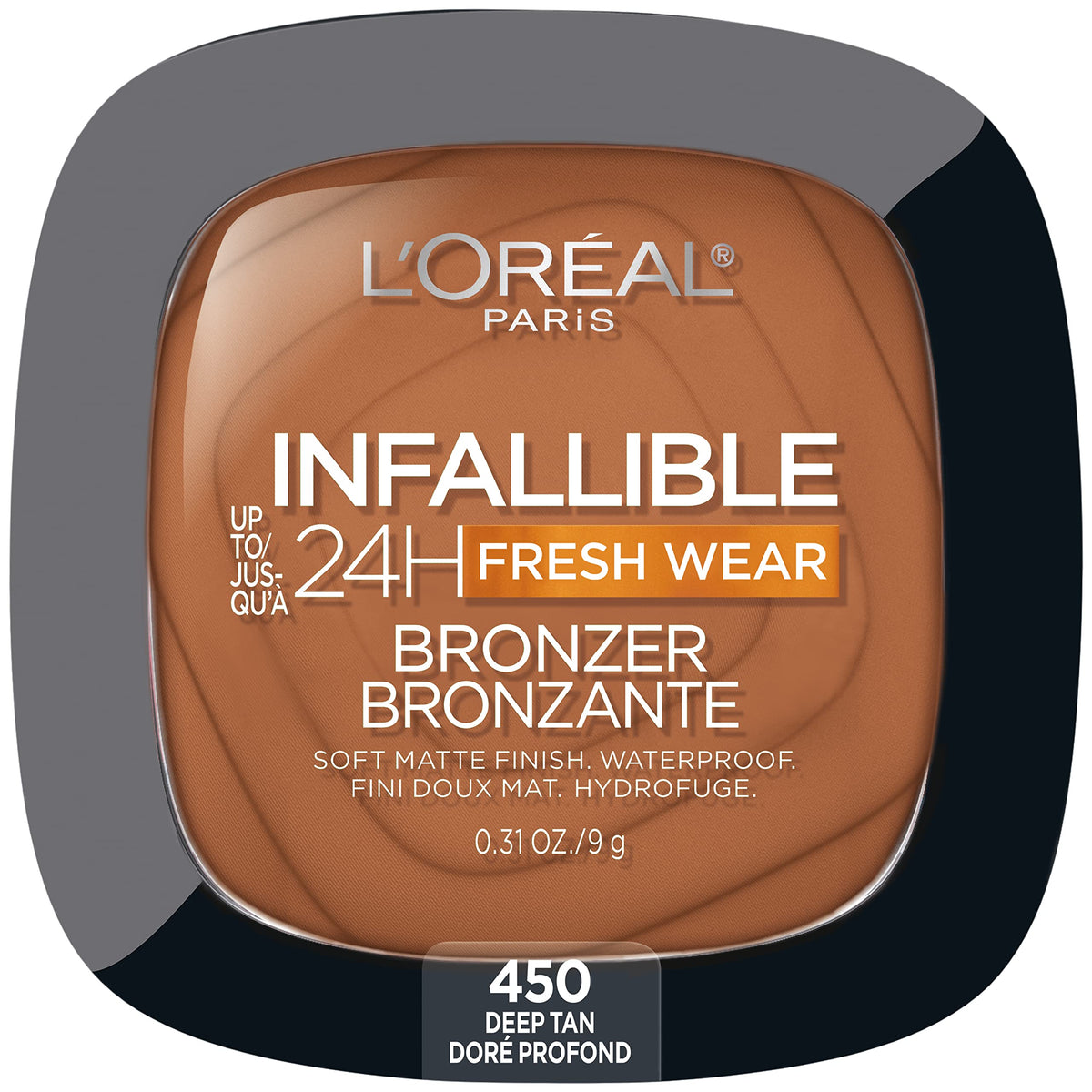 L'Oreal Paris bronzer front packaging showing compact and shade for easy selection