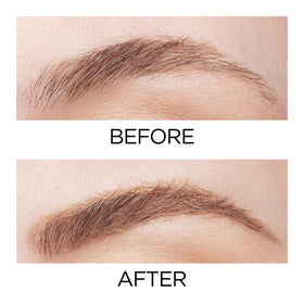 L'Oreal Paris pencil held in hand showing compact size and easy travel benefit