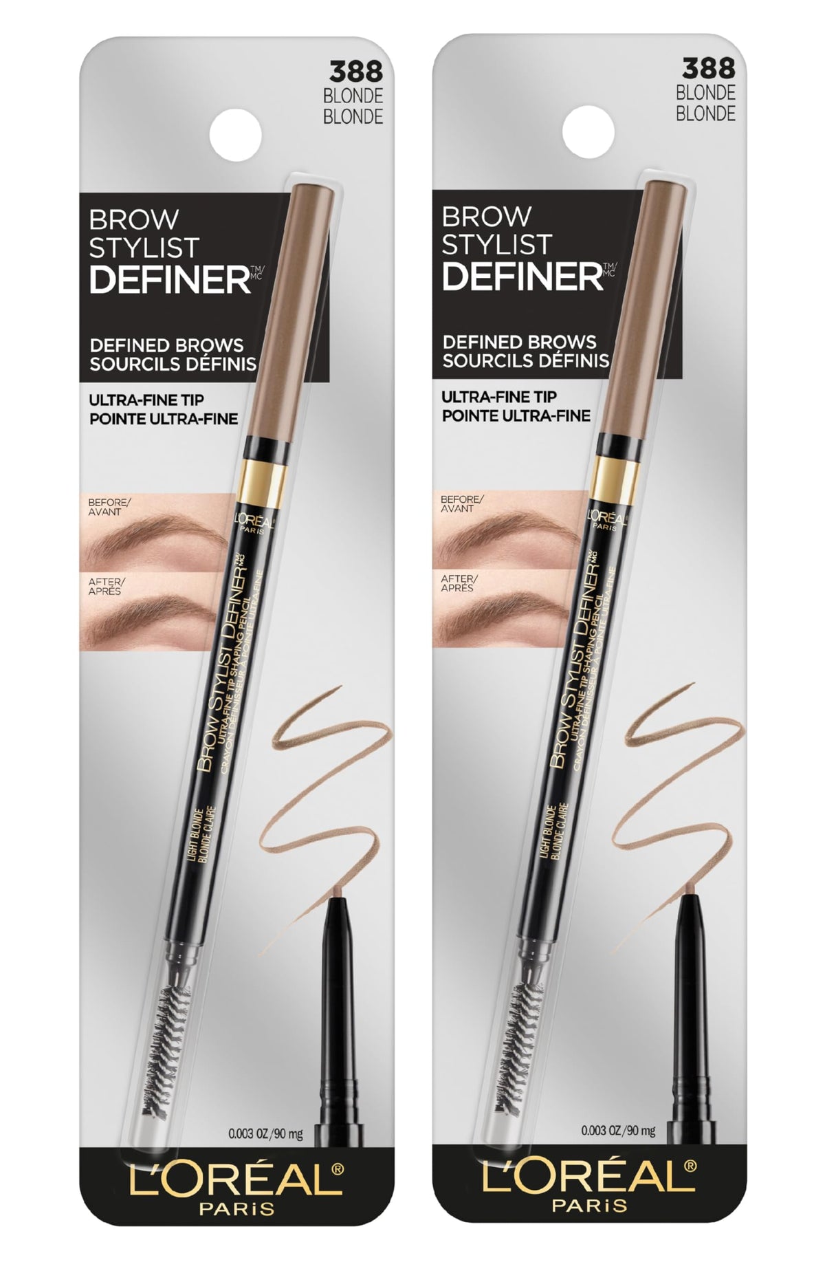 L'Oreal Paris ultra-fine tip close-up drawing hair-like strokes for natural definition