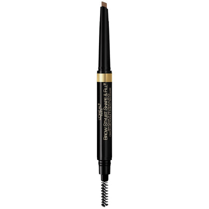L'Oréal Paris pencil front view showing Brunette shade and compact design for precise brows