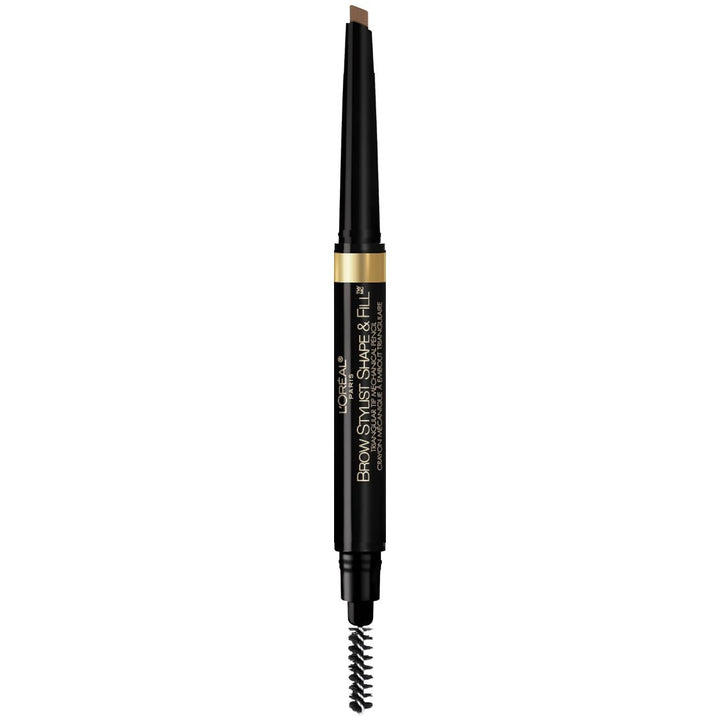 L'Oréal Paris pencil front view showing Brunette shade and compact design for precise brows