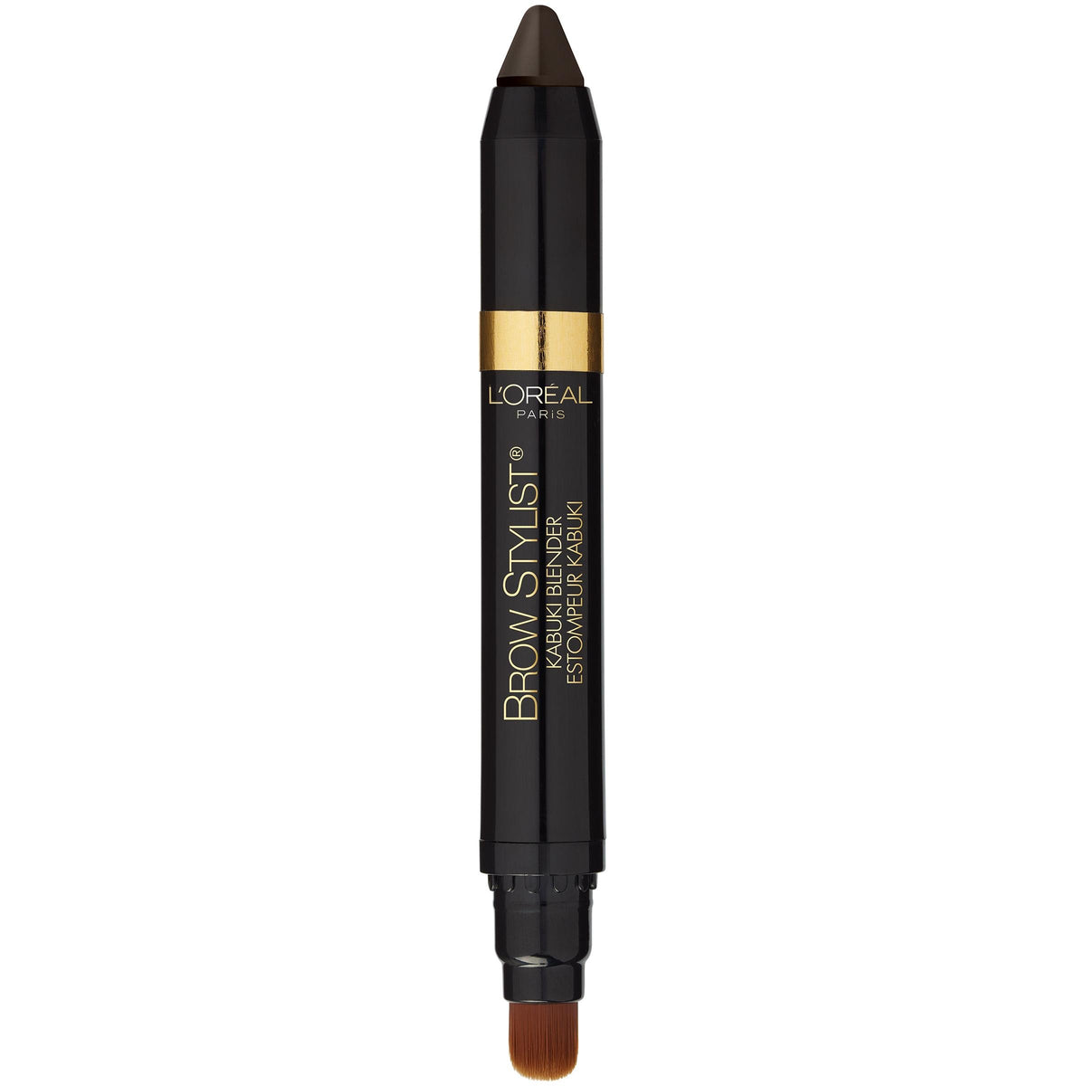 L'Oreal Paris Brow Stylist kabuki brush blending brows for a natural finish