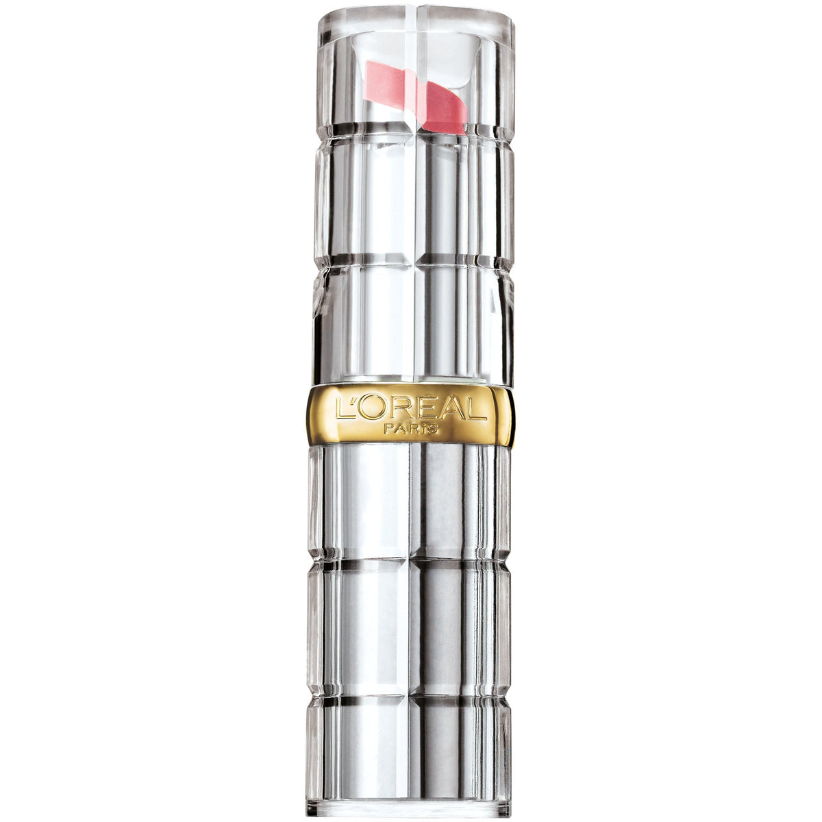 L'Oreal Paris open lipstick bullet close-up highlighting creamy texture
