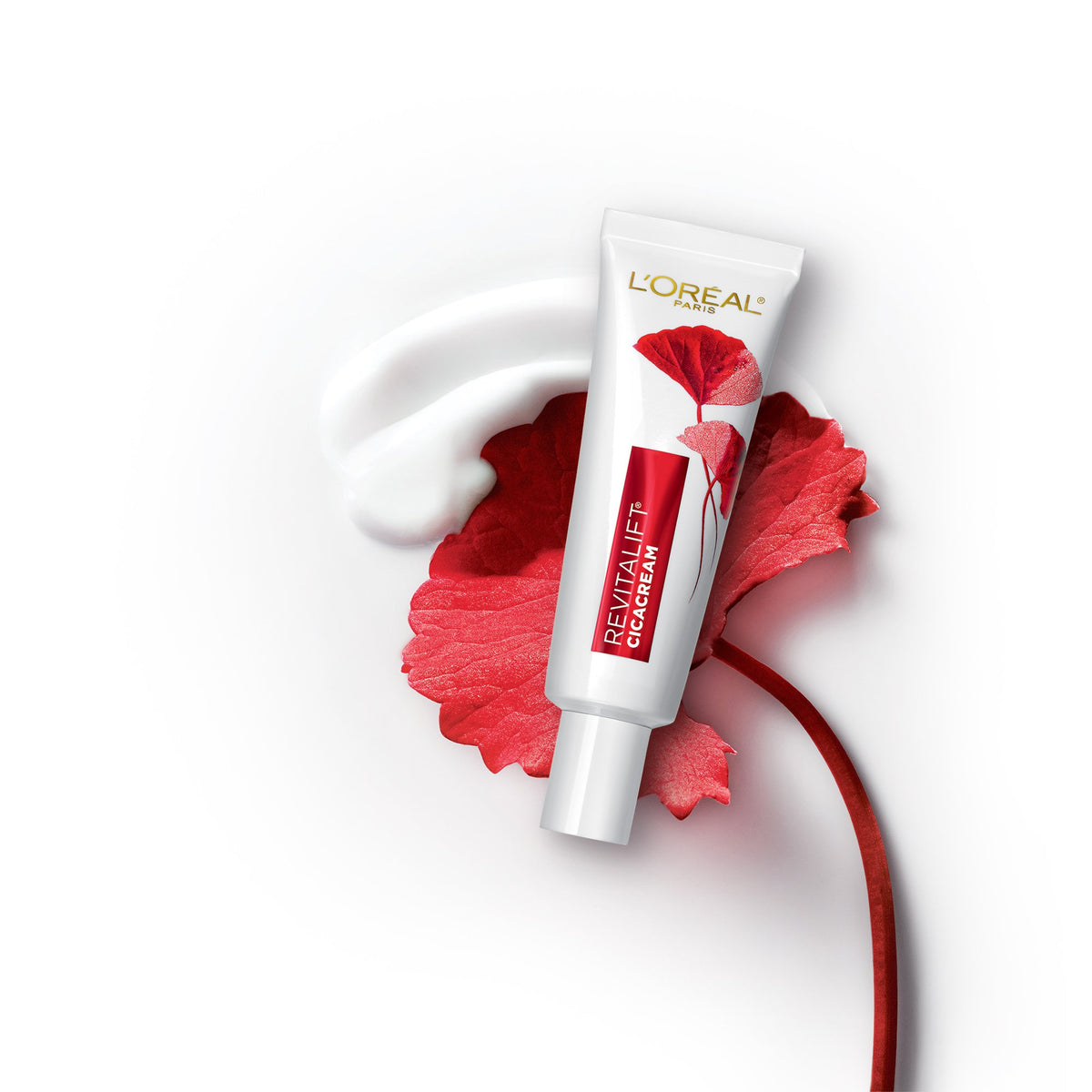 L'Oreal Paris Cicacream label closeup displaying fragrance free and dermatologist tested benefits