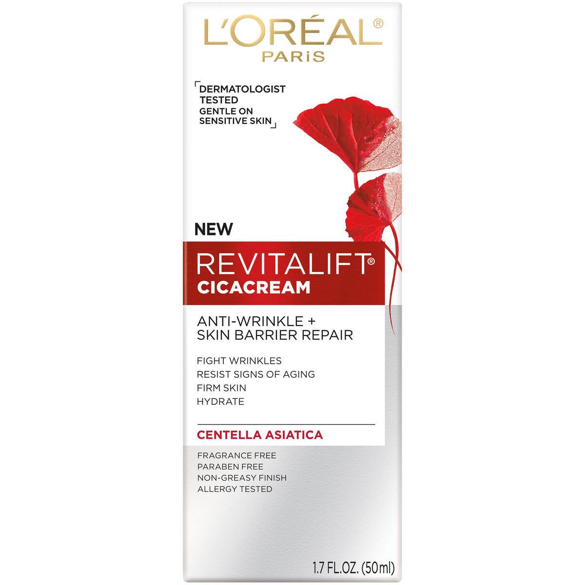 L'Oreal Paris Cicacream smooth cream texture closeup highlights lightweight absorbency