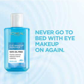 L'Oreal Paris close-up of the liquid texture highlighting oil-free clarity and gentle makeup dissolving action