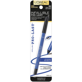 L'Oreal Paris cobalt blue eyeliner front packaging highlighting bold pigment