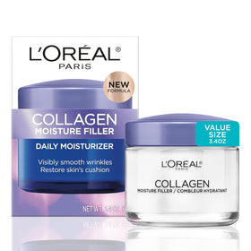 L'Oreal Paris jar front packaging showing product and branding for hydration benefit