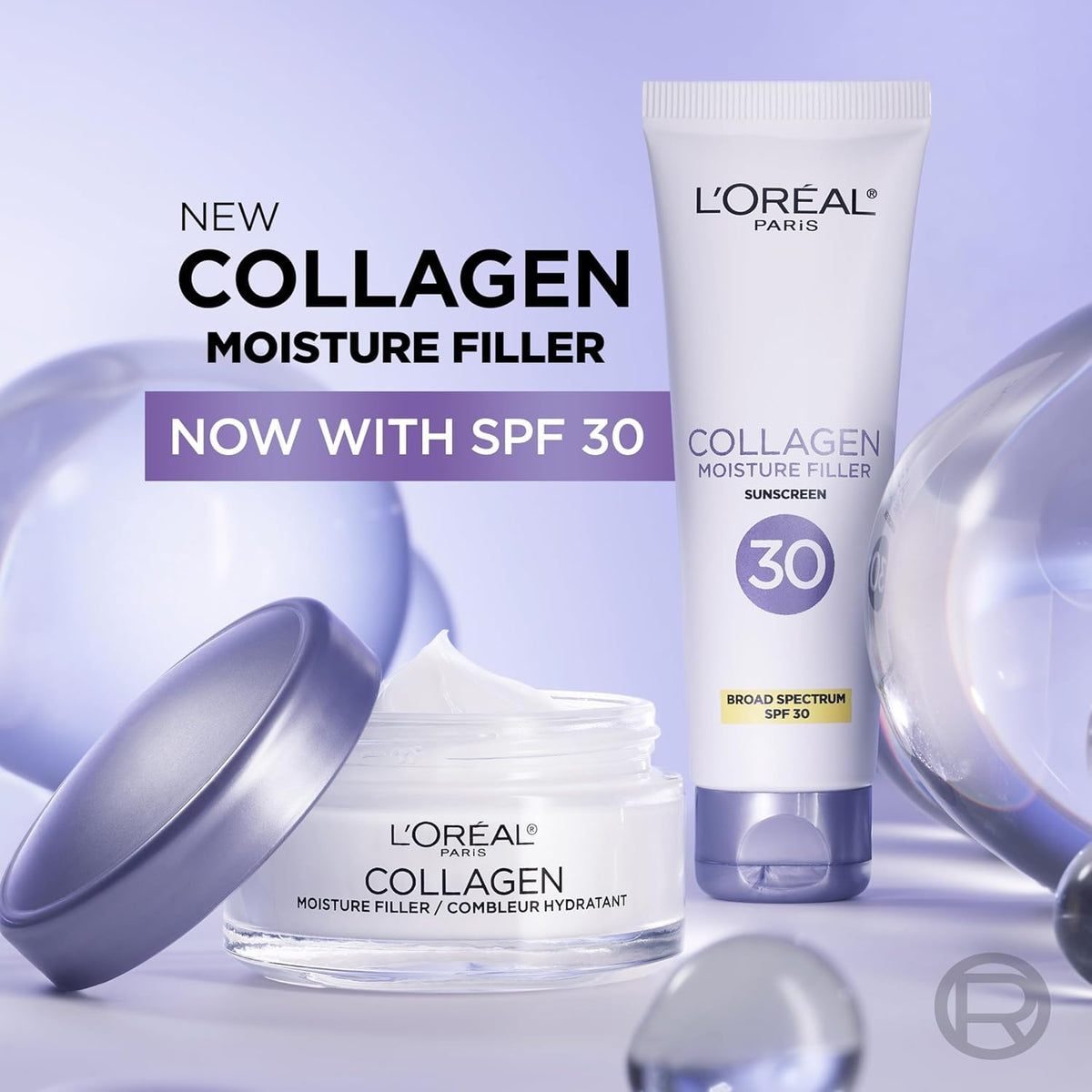 L'Oreal Paris jar on a vanity with towel and mirror conveying daily routine hydration benefit