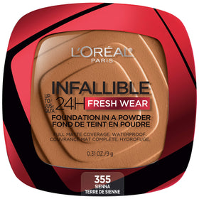 L'Oreal Paris compact front view showing sleek packaging and portable benefit