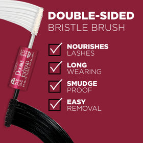 L'Oreal Paris tubing topcoat wand close-up forming lengthening tubes on lashes