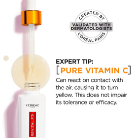 L'Oreal Paris droplet on skin macro highlighting concentrated formula and absorption