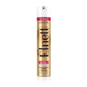 L'Oreal Paris Elnett Classic front packaging showing elegant gold can and label, professional finish