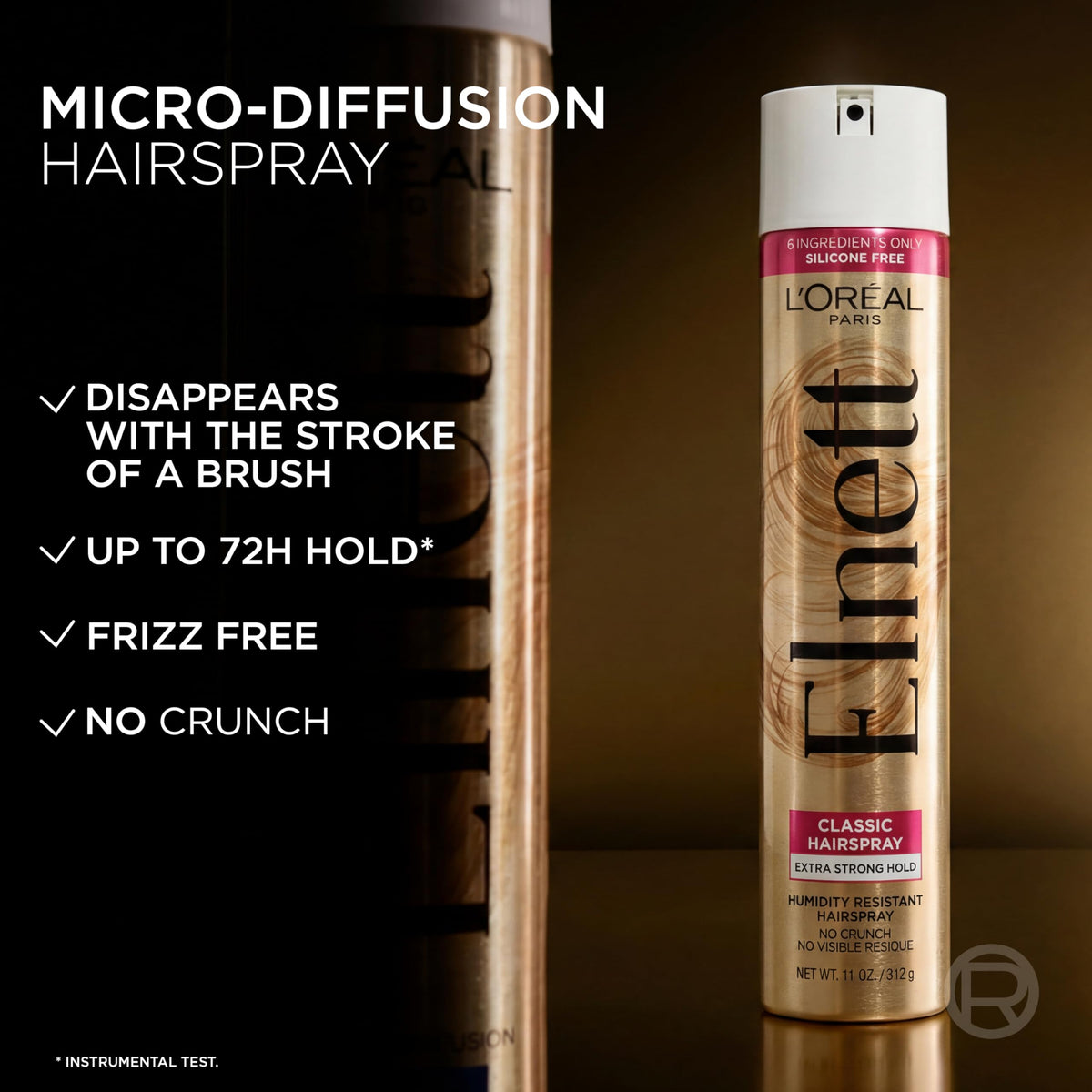 L'Oreal Paris Elnett fine mist dispersing for even coverage and lightweight hold