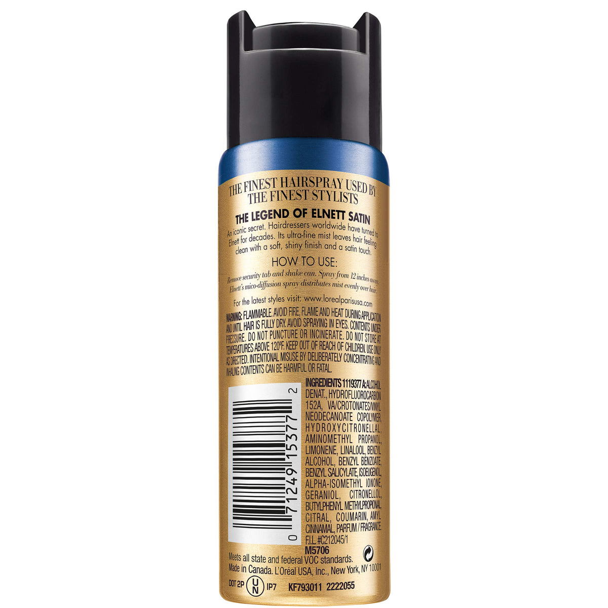L'Oreal Paris Elnett fine mist spraying on hair demonstrates even coverage benefit