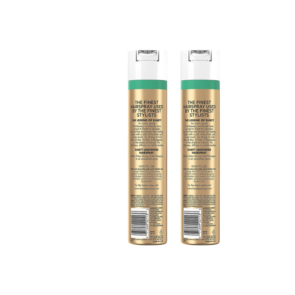 L'Oreal Paris Elnett placed on bathroom shelf as everyday styling staple