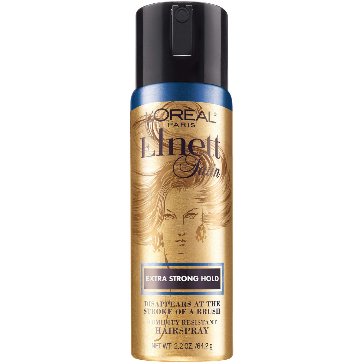 L'Oreal Paris Elnett nozzle close-up highlights precise spray control benefit