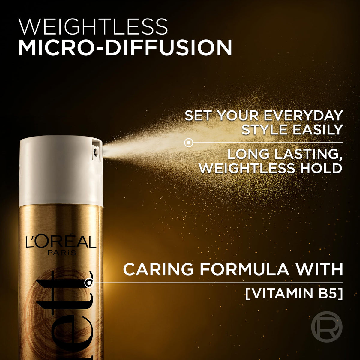 L'Oreal Paris Elnett securing an elegant updo with long-lasting hold