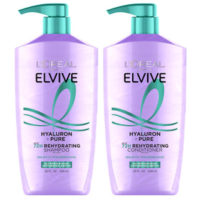 L'Oreal Paris Elvive hyaluron purifying shampoo front view showing packaging and benefit