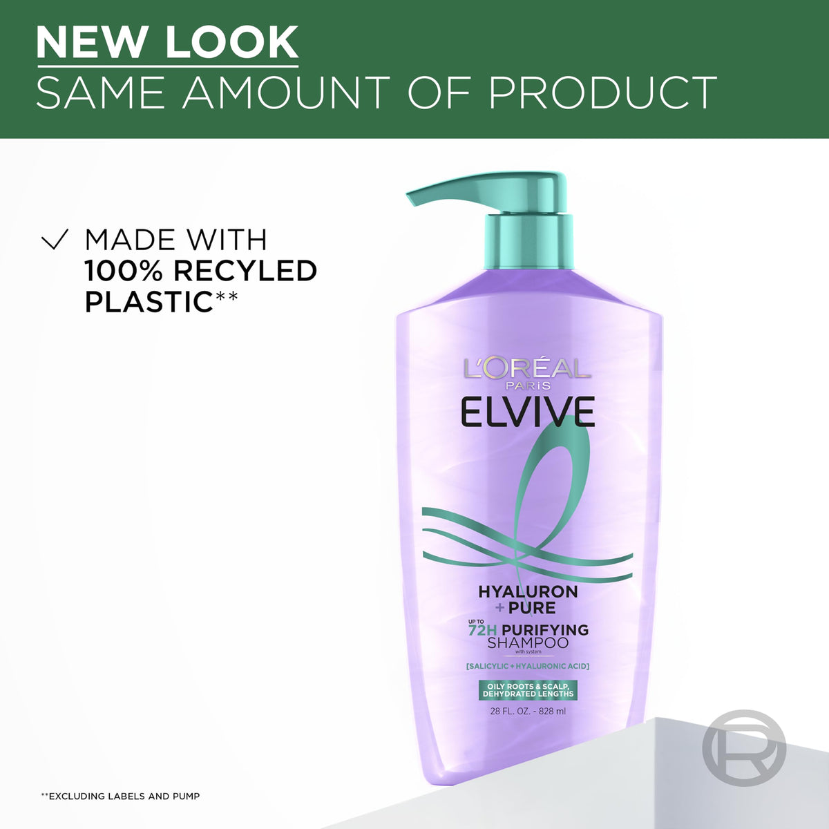L'Oreal Paris Elvive bottles alongside hyaluronic and salicylic visuals showing active-driven benefit