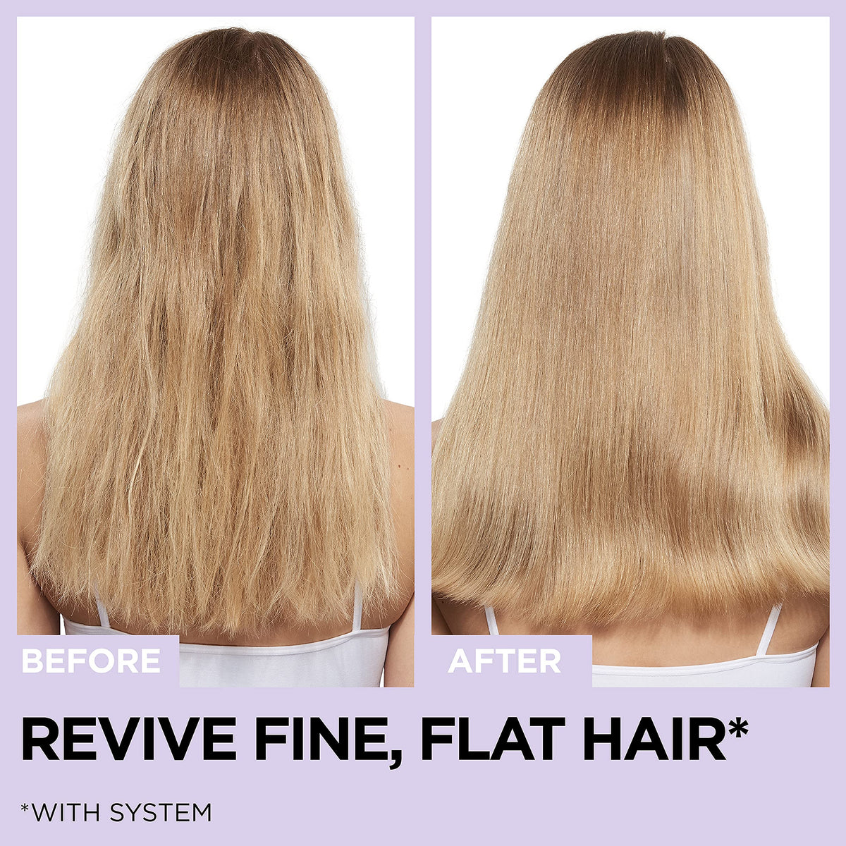 L'Oreal Paris product label close-up highlighting volume claims