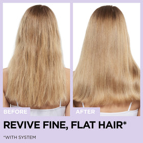 L'Oreal Paris product label close-up highlighting volume claims