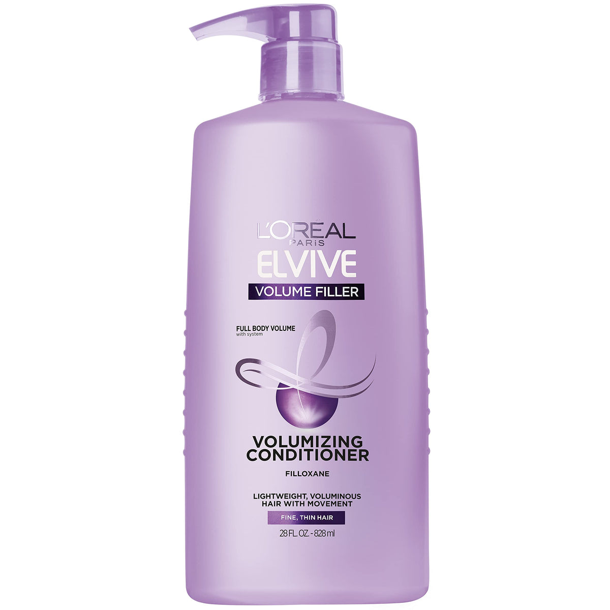 L'Oreal Paris bottle front view showing product for fuller hair