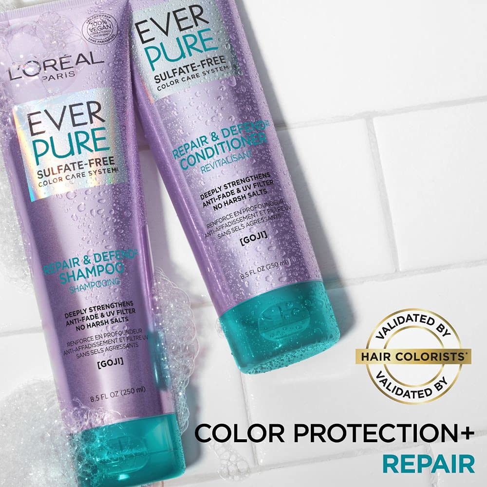 L'Oreal Paris conditioner being applied to wet hair demonstrating conditioning benefit