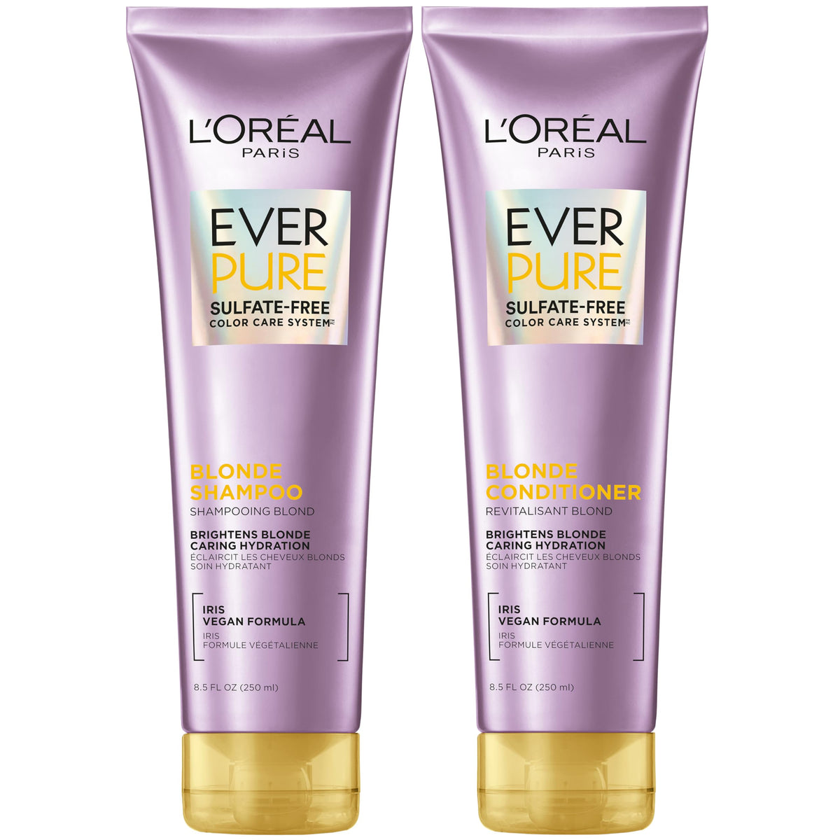 L'Oreal Paris front packaging showing EverPure Blonde set and benefits