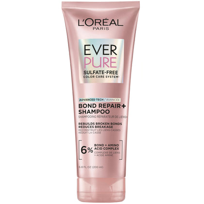 L'Oreal Paris EverPure shampoo front packaging showing product benefits