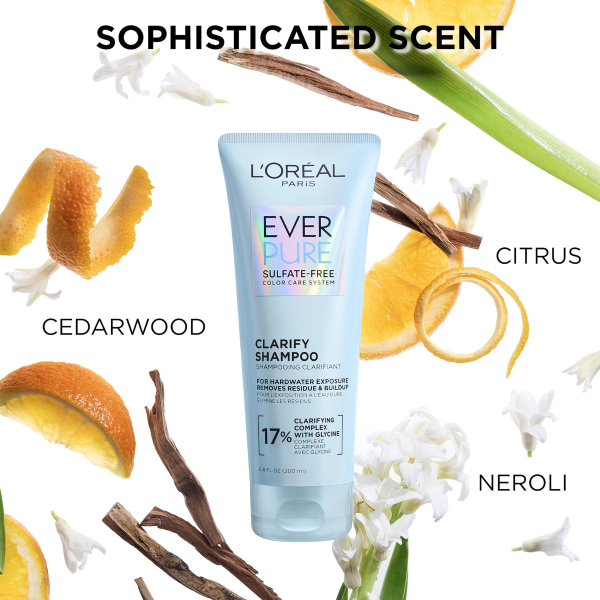 L'Oreal Paris EverPure restore bottle in bathroom lifestyle shows daily routine use