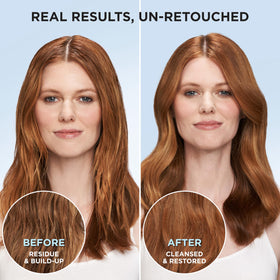 L'Oreal Paris EverPure restore held in hand shows 6.8 fl oz size and portability
