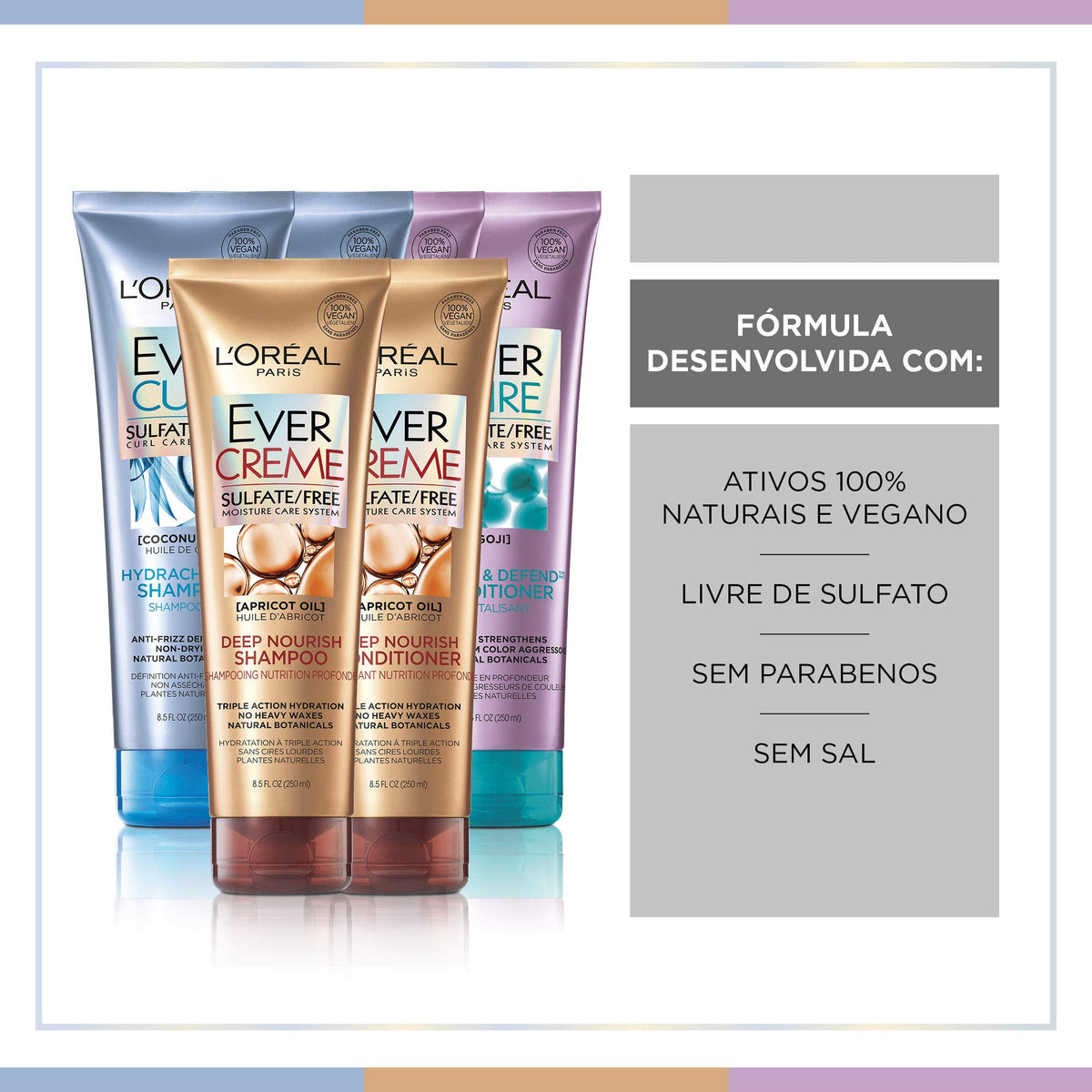 L'Oreal Paris product shown on color-treated hair highlighting color-safe protection