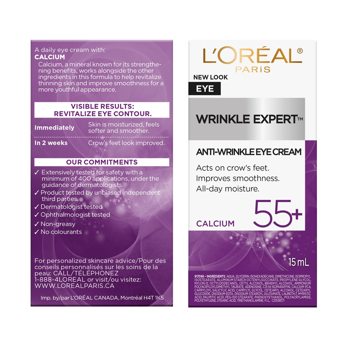 L'Oreal Paris label closeup showing product name and usage for targeted wrinkle care