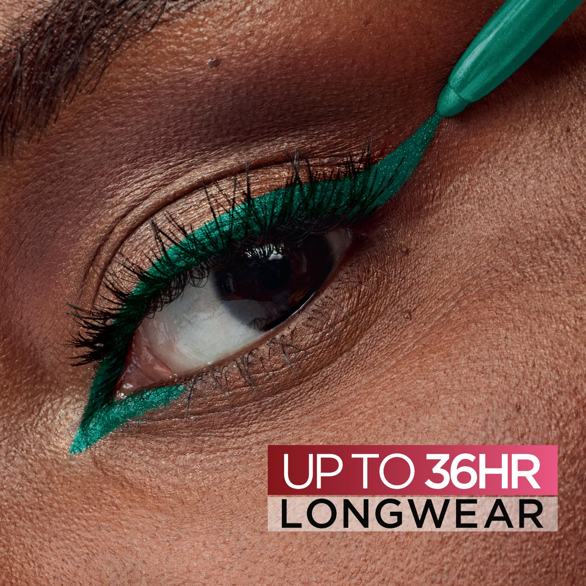 L'Oreal Paris eyeliner tip close-up demonstrating smooth glide benefit