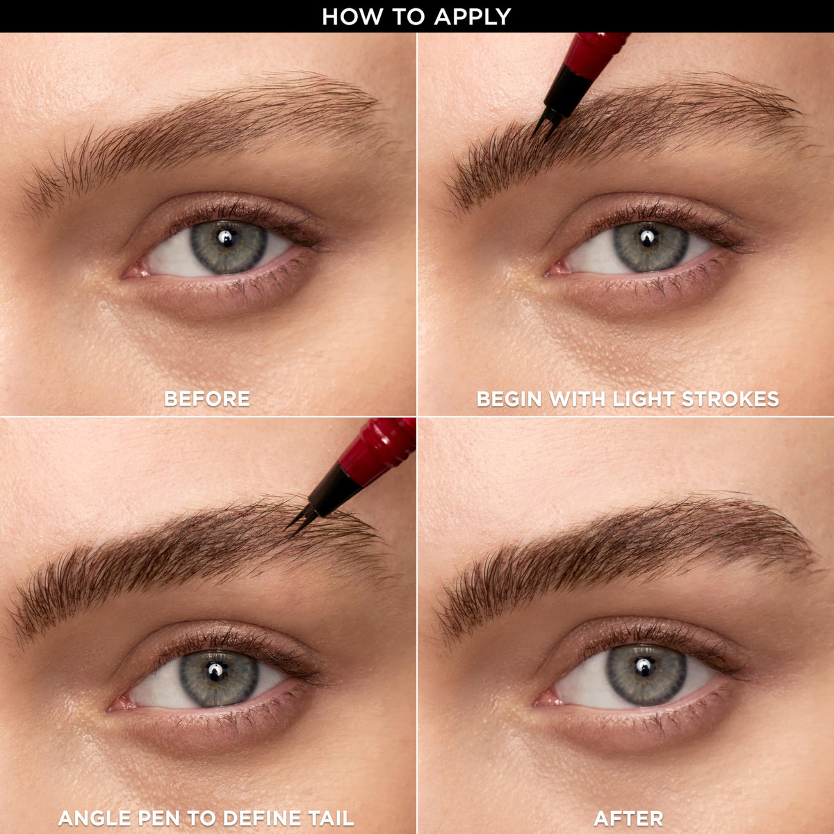 L'Oreal Paris Faux Brow before and after brows showing fuller natural finish