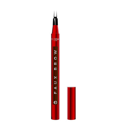 L'Oreal Paris Faux Brow front packaging showing product and Brunette shade benefit natural finish