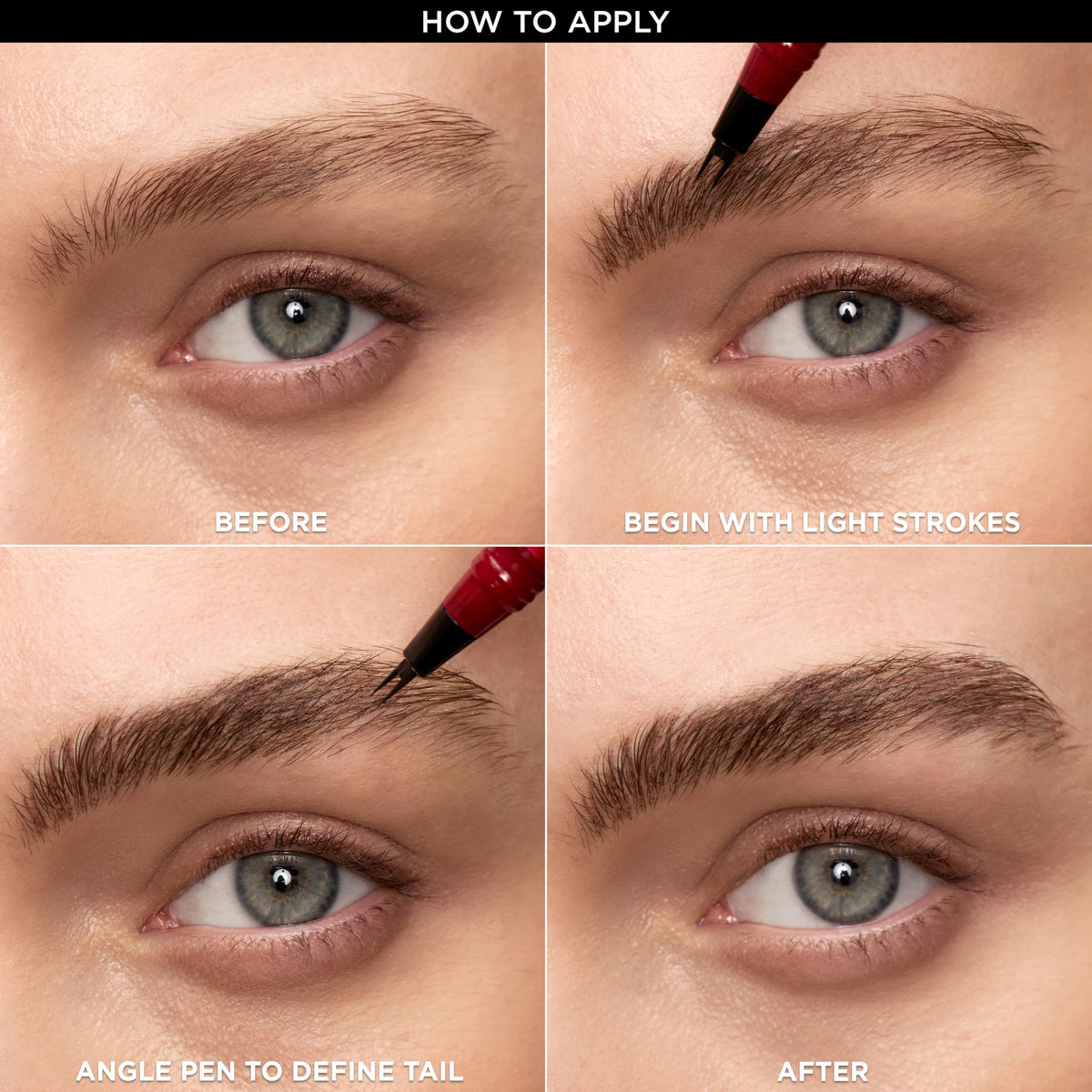 L'Oreal Paris pen held in hand to display compact size and easy portability