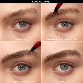 L'Oreal Paris pen held in hand to display compact size and easy portability